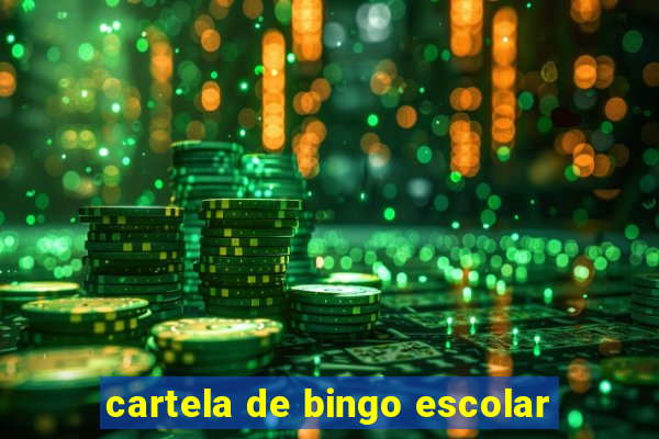 cartela de bingo escolar