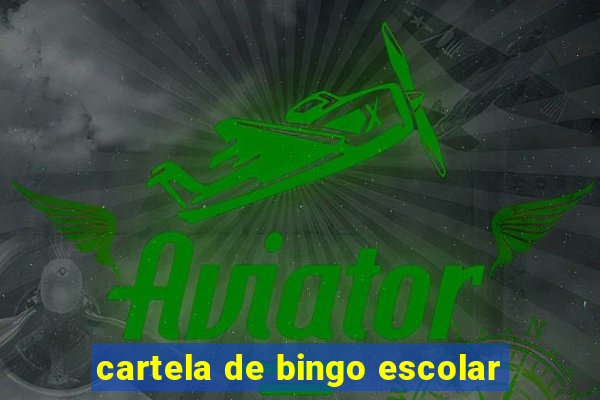 cartela de bingo escolar