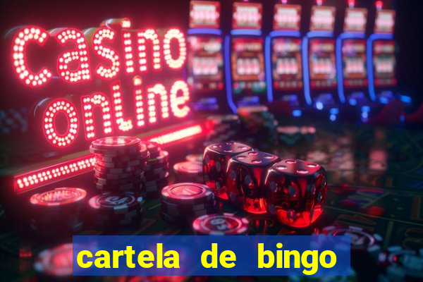 cartela de bingo para preencher