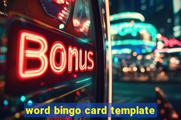 word bingo card template