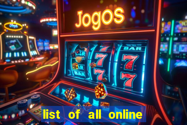 list of all online bingo sites