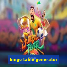 bingo table generator