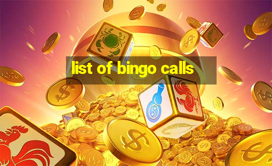 list of bingo calls