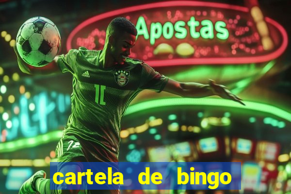 cartela de bingo de letras