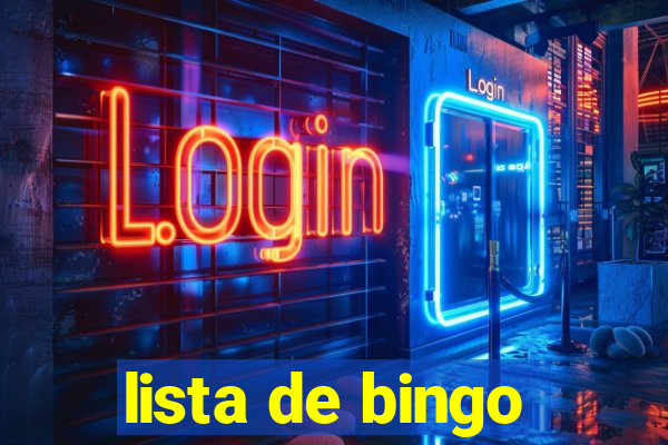 lista de bingo