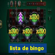 lista de bingo