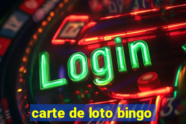 carte de loto bingo