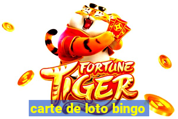 carte de loto bingo