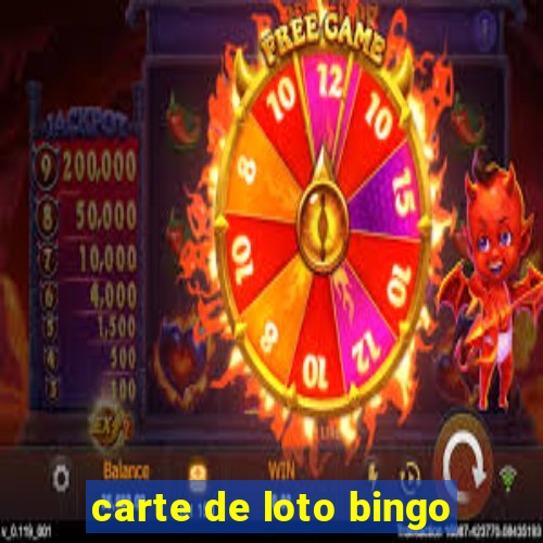 carte de loto bingo