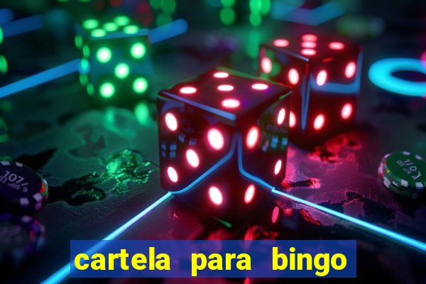 cartela para bingo em branco