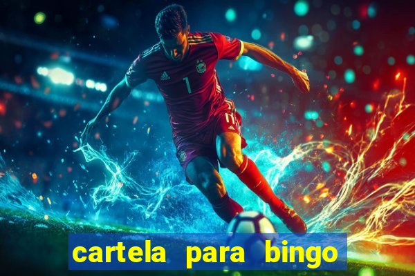 cartela para bingo em branco