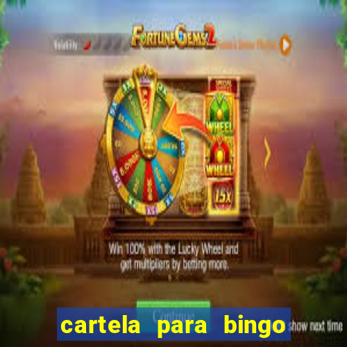 cartela para bingo em branco